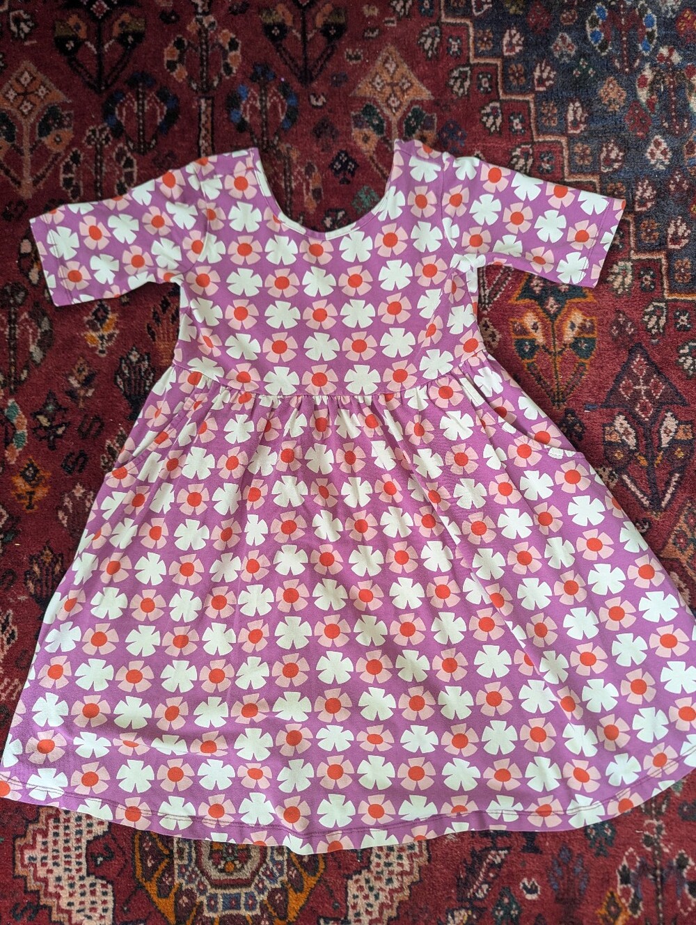 Hanna Andersson Pink Floral Dress with Pockets